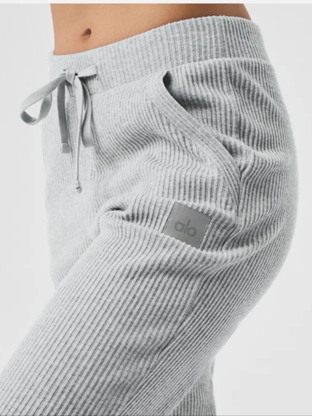 ALO Muse Yoga  Grey Ribbed Jogger Pants Like New Condition Price Firm